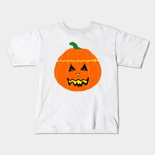 Happy Halloween Smiling Jack O Lantern (White Background) Kids T-Shirt